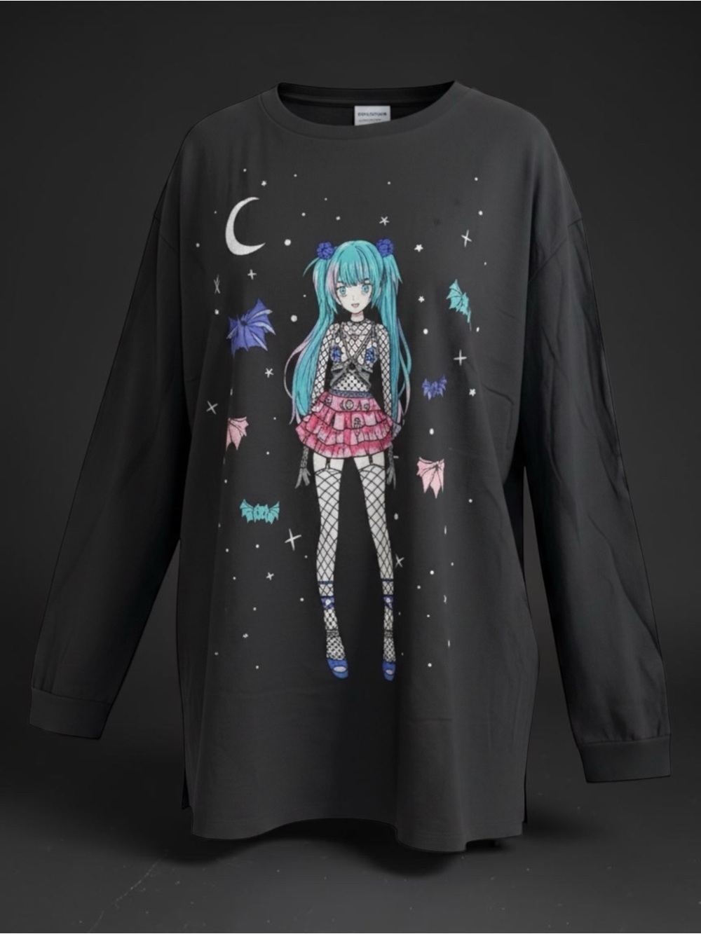 Dolls Kill - Widow - Oversized - Hatsune Miku - Kawaii - Long-sleeve Tee - NWOT